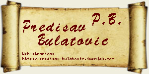 Predisav Bulatović vizit kartica